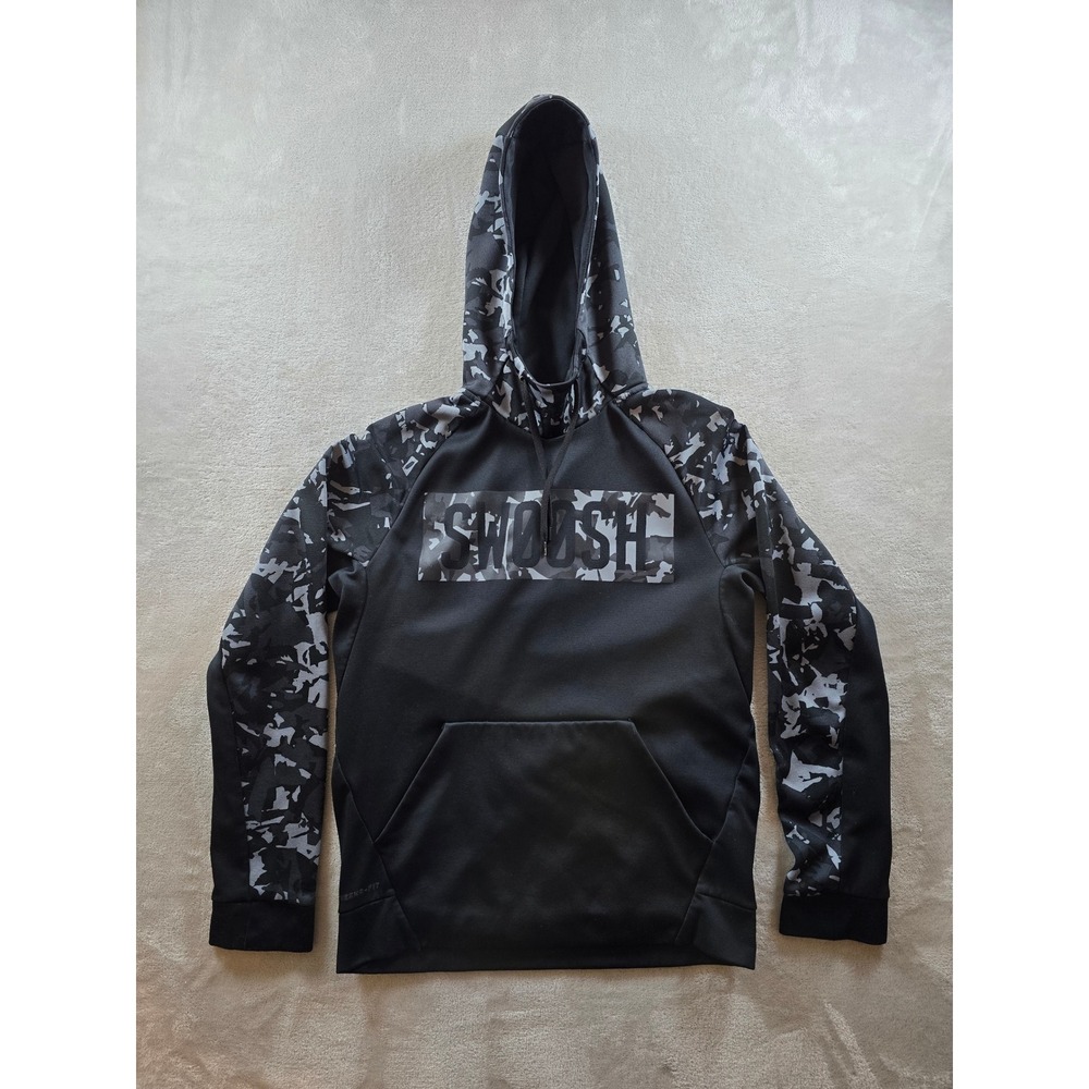 Nike Therma Fit Hoodie Sweatshirt Mens S Fit XS Camo Swoosh Athleisure 811897